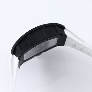 Montre sportive 5A Super RM noire et blanche minimaliste en céramique saphir anti-reflet avec cadran creux en forme de barillet - Product Image 4