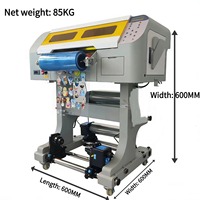 Impresora de etiquetas UV DTF de 30CM con cabezal EPSON DX7, impresión rollo a rollo, barniz dorado para película AB, TPU, logotipos 3D, fundas de teléfono y tazas