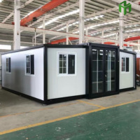 Maisonnette mobile de luxe personnalisable de 20 pieds ou 40 pieds, maison préfabriquée à 3 chambres, villa extensible en panneaux sandwich en acier