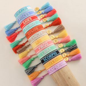 Braccialetti Intrecciati di Alta Qualità con Logo Personalizzato, Bracciale Regolabile con Corda, Elegante Braccialetto con Segno Zodiacale per Coppie - Product Image 3