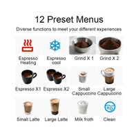 Machine à café électrique semi-automatique italienne Starlux avec broyeur, chauffage isolé, nettoyage automatique, distributeur de lait, boîtier en plastique 3-5
