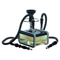 Vente en gros en usine LED Shisha Set pour narguilé en forme de carré acrylique Double Enjoyme