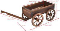 Wood Wagon Pot Pot bunga berdiri dengan roda dekorasi rumah taman luar ruangan