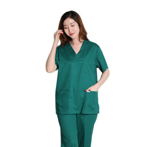 Produsen OEM Pakaian Medis Perawatan Rumah Sakit dan Scrub Dokter Poliester Katun Kain Hijau - Product Image 6