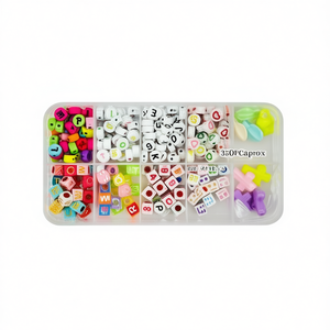 Ilan Abalorio <b>Bead</b> <b>Set</b> 350P Approx 6.8x13.2Cm Craft Kit Plastic Painted Durable Casual Style - Product Image 1