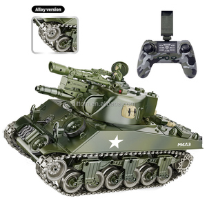 1/18รถถัง <span class=keywords><strong>sherman</strong></span> Metal แทร็ค2.4G & APP WiFi RC แทงค์สูบบุหรี่ต่อสู้ - Product Image 1