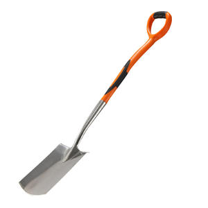 Bêche de jardin en acier inoxydable avec poignée en D, orange et noire, outil de jardinage extérieur - Product Image 3