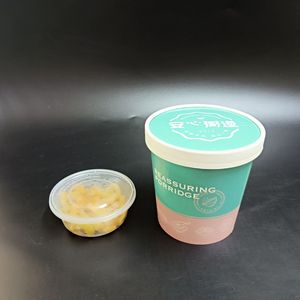 SP2880 porridge usa <span class=keywords><strong>e</strong></span> getta di alta qualità, tagliatelle, zuppa a parete singola secchio di carta con coperchio. Logo personalizzato - Product Image 1