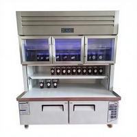 Réfrigérateur-congélateur commercial 2 portes, froid supérieur, froid inférieur, refroidissement par air, acier inoxydable 304 pour restaurant et boucherie