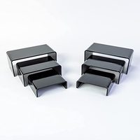 Riser acrylique noir | Présentoir noir, adapté aux bijoux, à la nourriture et aux collections | Présentoir de statue d'action