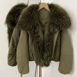 OFTBUY Nouveau Manteau d'hiver imperméable coupe-vent épais pour <span class=keywords><strong>femme</strong></span> en duvet de canard avec grand col en <span class=keywords><strong>fourrure</strong></span> de raton laveur véritable et <span class=keywords><strong>fourrure</strong></span> de renard naturelle - Product Image 4