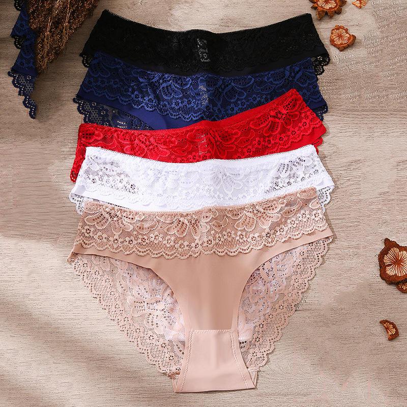 Women Cheap Common Wholesale Panties Low Price by the Dozen Pack 12 Pcs Ladies Panty Cotton Lace Underwear