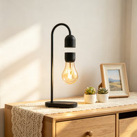 Lámpara de Noche Moderna con Bombilla Magnética Levitante, Decoración Artística, Bombilla de Vidrio Flotante, Lámpara de Mesa Enchufable, Regalo Retro Regulable para el Hogar y la Habitación