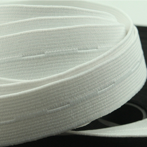 Blu Navy bianco nero tessuto bottone elastico 20mm regolabile con tecnica ricamata - Product Image 6