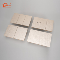 Interruptor de pared eléctrico KLASS US 118 tipo 250V 1/2/3/4 Gang plástico cepillado Fácil instalación 3 vías 20A interruptor para uso doméstico