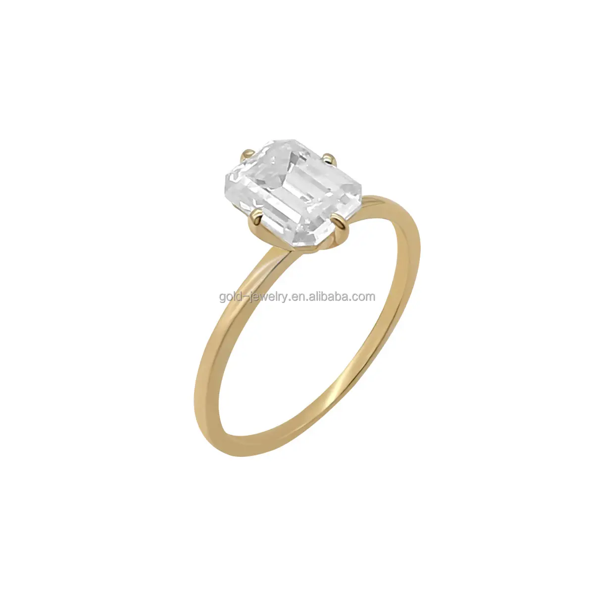 Nieuw Binnen 14K Massief Gouden Sieraden Moissanite Vinger Ring Verlovingsringen Vrouwen Sieraden