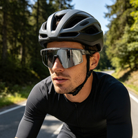 Lunettes de soleil sport demi-cadre pour la course à pied, le cyclisme et les activités de plein air, coupe-vent, légères, verres polarisés TR90 TAC, protection UV400, avec étui