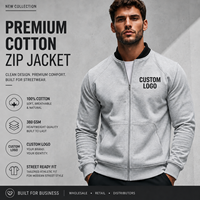 Blouson zippé pour homme en gros, style baseball, avec broderie et impression personnalisées, streetwear, supporte la personnalisation du design