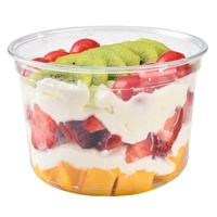 Bols en plastique jetables avec logo personnalisé, 8oz, 12oz, 14oz, 16oz, 24oz, 32oz, transparents, qualité alimentaire PET, pour crème glacée, desserts, salades, avec couvercle