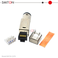 Cat8 Cat7 Cat6A Shielded RJ45 Toolless untuk Kabel Jaringan