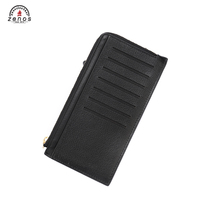 Zenos dompet panjang kulit domba asli kustom Fashion mewah penutup paspor tempat kartu kredit untuk Wanita Pria ritsleting Alligator