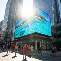 Affichage LED d'extérieur à installation fixe P4, prise en charge SDK, gestion de contenu à distance pour façade de bâtiment d'aéroport, publicités 3D à vision directe