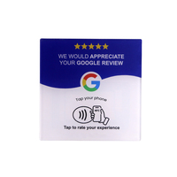 NFC Google Bewertungskarte auf Lager 13,546MHz PVC Programmierbare Tap-to-Review-Karten mit Eigenem Logo QR-Code für Soziale Medien