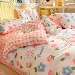 Juego de sábanas de algodón de cuatro piezas para cama floral pequeña de algodón novedad al por mayor 2023 - Product Image 6