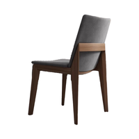 Chaise de salle à manger design de luxe moderne nordique bois massif concis simple avec cuir pour meubles d'hôtel de cuisine à domicile