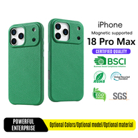 Étui en cuir véritable de luxe certifié BSCI pour iPhone 18 Pro Max Duo, logo de marque personnalisé, housse en cuir de vachette de qualité supérieure, fournisseur en gros