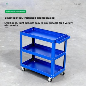 Chariot à outils silencieux en acier à 3 niveaux, robuste et personnalisé, à faible coût, pour la manutention et le stockage industriels - Product Image 2