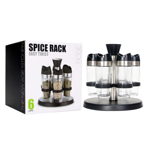 Frascos de vidrio de 3 Oz, contenedores de especias con 4 tapas para <span class=keywords><strong>condimentos</strong></span>, <span class=keywords><strong>estante</strong></span> giratorio, 2021 - Product Image 6