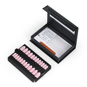 Custom Logo Size Nails Packing Packaging Cardboard Boxes Press On Nail Clear Top