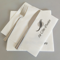 Premium 1/4 pli 40*40cm serviettes Airlaid imprimé dîner Serviettes 1 pli vierge pâte de bois papier sac Style