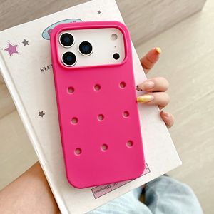 فتحات نقطة جوفاء ناعمة 16 لهاتف آيفون اير 13 14 15 17 برو ماكس تبديد الحرارة ديي غطاء المحمول مع زخارف الأحذية - Product Image 3