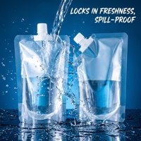 Pochettes souples transparentes avec bec verseur réutilisables en PE pour emballage de liquides (jus, lait, café, aliments) – Lot de 50 – Commandes personnalisées acceptées