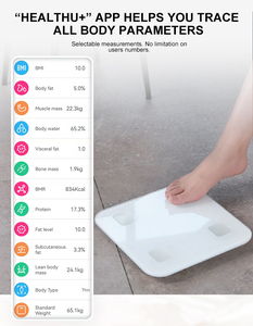 Skala baca penganalisa komposisi tubuh 180kg dengan tampilan LED skala kamar mandi dengan Bluetooth & <span class=keywords><strong>WiFi</strong></span> mengukur skala lemak tubuh - Product Image 3