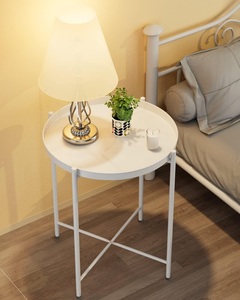 Table d'appoint en métal imperméable, petite table basse pour <span class=keywords><strong>canapé</strong></span> avec <span class=keywords><strong>plateau</strong></span> <span class=keywords><strong>amovible</strong></span>, table d'appoint pour salon, chambre à coucher KC-T0512 - Product Image 2