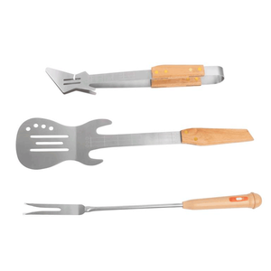 Style de musique créative pour ensemble d'outils de gril de <span class=keywords><strong>barbecue</strong></span> avec manche en bois Pinces à fourche pelle - Product Image 1