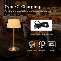 Lampe de table LED vintage à abat-jour plissé, alimentée par USB 5V, lumière de nuit réglable, décoration de chambre à coucher, lampe de bureau