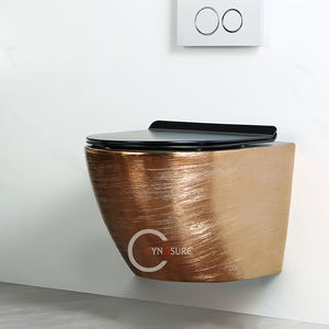 Toilettes modernes à double chasse de haute qualité Réservoir dissimulé Matériau en PP Toilette suspendue au mur Lalxury Toilette intelligente murale marron - Product Image 3