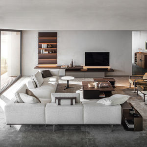 ऑरेंजफर्न अपार्टमेंट फर्नीचर लार्च वुड कॉर्नर सेक्शनल काउच नापा हाफ लेदर लक्ज़री एल शेप मॉड्यूलर लार्ज कॉर्नर सोफा - Product Image 2