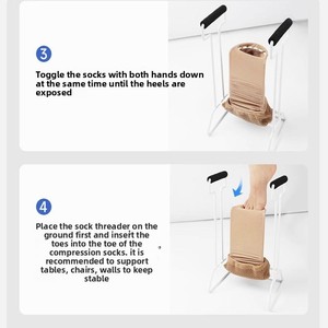 Aide à la chaussette Facile à mettre et à enlever Dispositif d'assistance à la traction des bas Outil d'aide à la chaussette pour les personnes âgées Aide à la traction - Product Image 4
