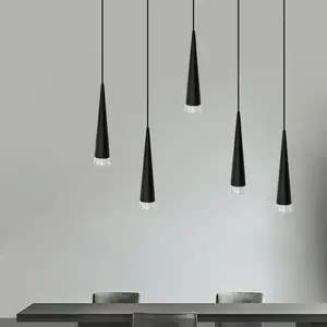 Salon Moderne Décoratif Simple Aluminium Suspendu Plafond Tube Pendentif Led Long Lustre Lumière