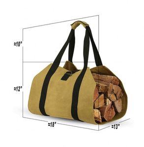 Free Sample Heavy Duty Water Resistant Waxed Nylon Firewood <b>Log</b> Carrier,39"X18" Firewood <b>Holder</b>,Fireplace Wood Stove - Product Image 5