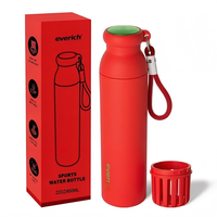 Bouteille d'eau sport isotherme à double paroi en acier inoxydable 304 Everich Wholesale avec infuseur à thé