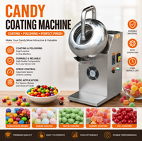 Machine à enrober les confiseries électrique automatique portable en acier inoxydable pour la fabrication de sucre caramélisé, petits chocolats, amandes et bonbons