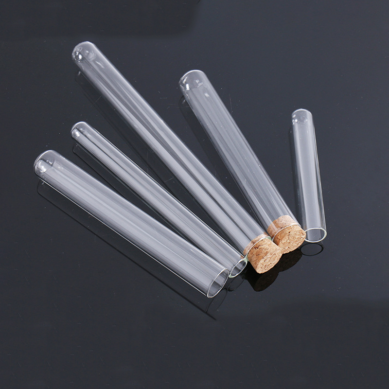 Пищевая боросиликатная круглая Нижняя стеклянная пробирка с пробковой винтовой крышкой