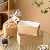 Boîte de papier d'emballage de gâteau de cuisson à haute température jetable cuisson pain grillé boîte de moule en papier kraft avec sac en plastique