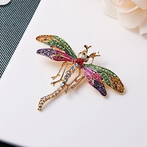 Luxury Personalized Metal Rhinestone Colorful Cute <strong>Dragonfly</strong> Insect Brooch Pins <strong>Jewelry</strong> for Women - Product Image 4